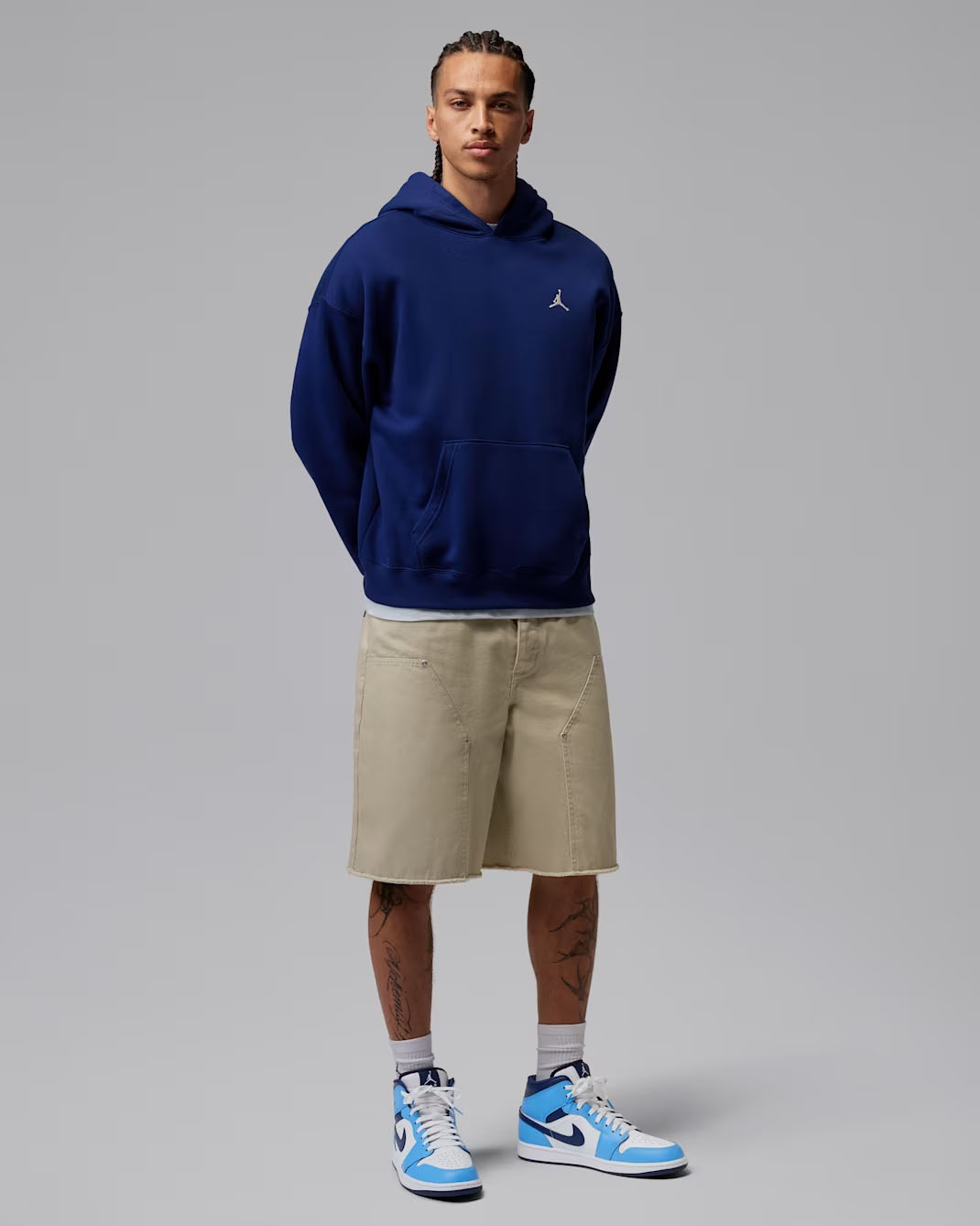 Air Jordan 1 Mid University Blue White Midnight Navy Mens Sneakers Outfit