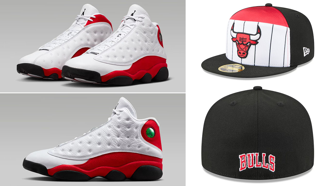 Air Jordan 13 Chicago Cherry 2026 x Chicago Bulls New Era 2025 NBA Tip Off Split Panel 59FIFTY Fitted Hat