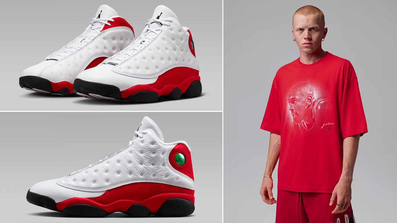 Air Jordan 13 Chicago Cherry 2026 x Jordan Flight Essentials Men's Oversized T-Shirt