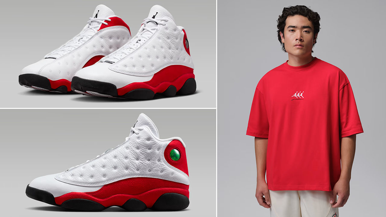 Air Jordan 13 Chicago Cherry 2026 x Jordan Flight Men's Oversized Graphic T-Shirt