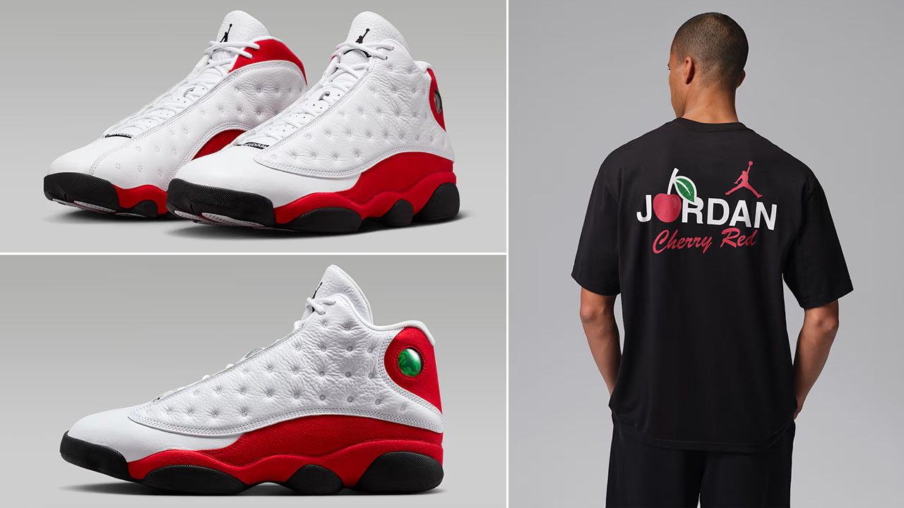 Air Jordan 13 Chicago Cherry Red 2026 Black T Shirt