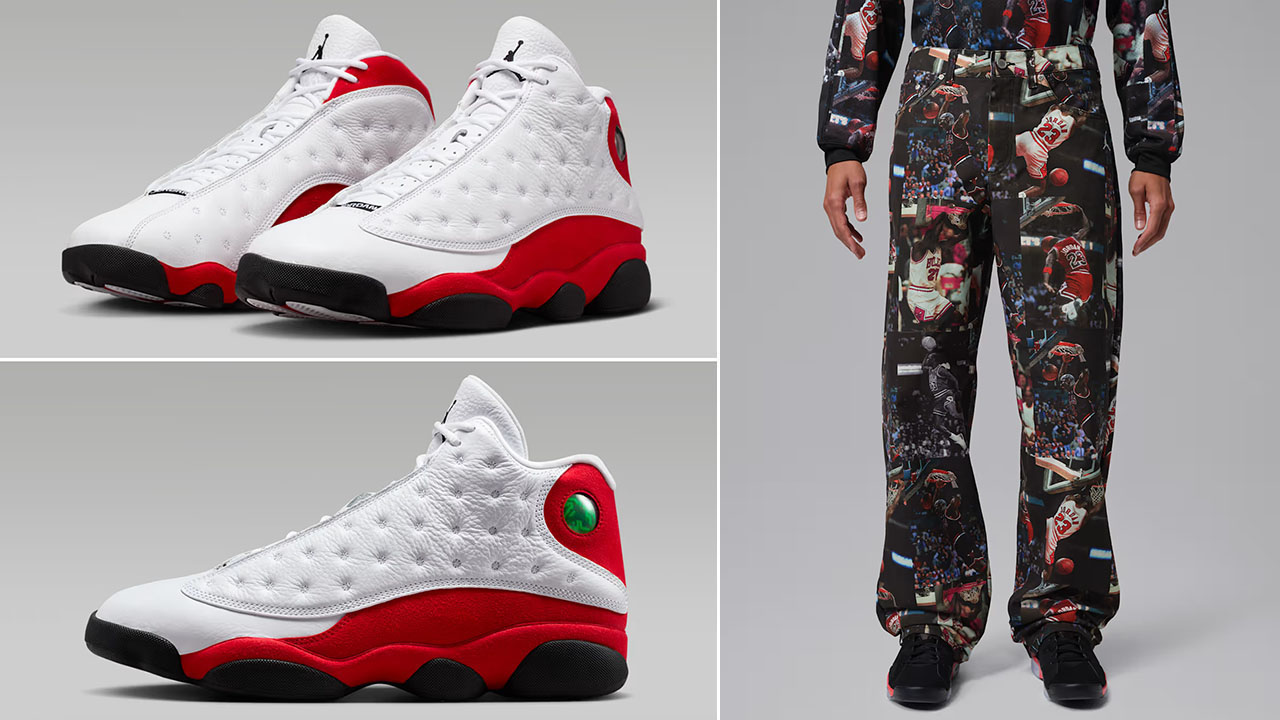 Air Jordan 13 Chicago Cherry Red 2026 x Jordan Flight Men's Printed Woven Pants