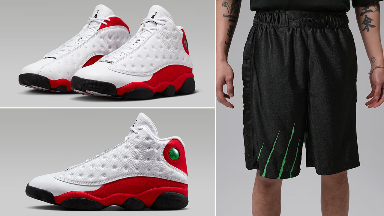Air Jordan 13 True Red Chicago Cherry 2026 x Jordan Brooklyn Cat Scratch Mens Black Shorts