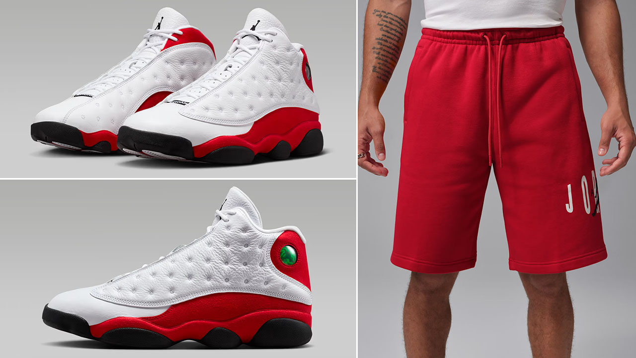 Air Jordan 13 True Red Chicago Cherry 2026 x Jordan Brooklyn Fleece Stretch Mens Shorts