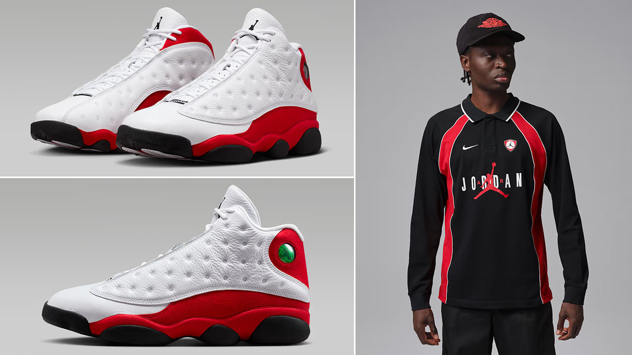 Air Jordan 13 True Red Chicago Cherry 2026 x Jordan Flight Mens Long Sleeve Jersey Shirt