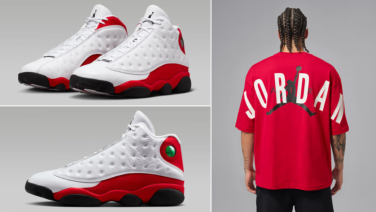 Air Jordan 13 True Red Chicago Cherry 2026 x Jordan Mens Oversized Back Stretch T Shirt