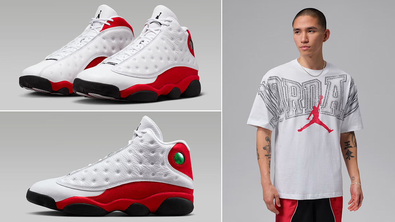 Air Jordan 13 True Red Chicago Cherry 2026 x Jordan Stretch Graphic Mens T Shirt