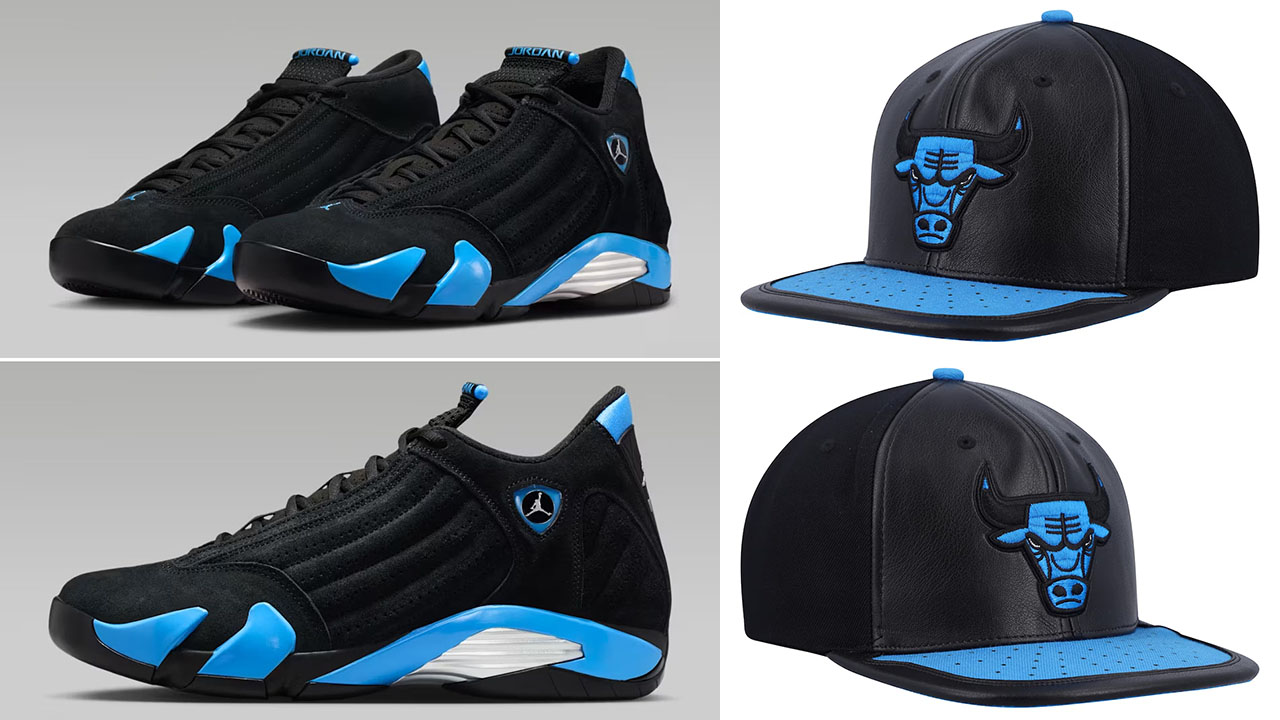 Air Jordan 14 University Blue 2026 x Chicago Bulls Hat Mitchell and Ness Snapback Cap