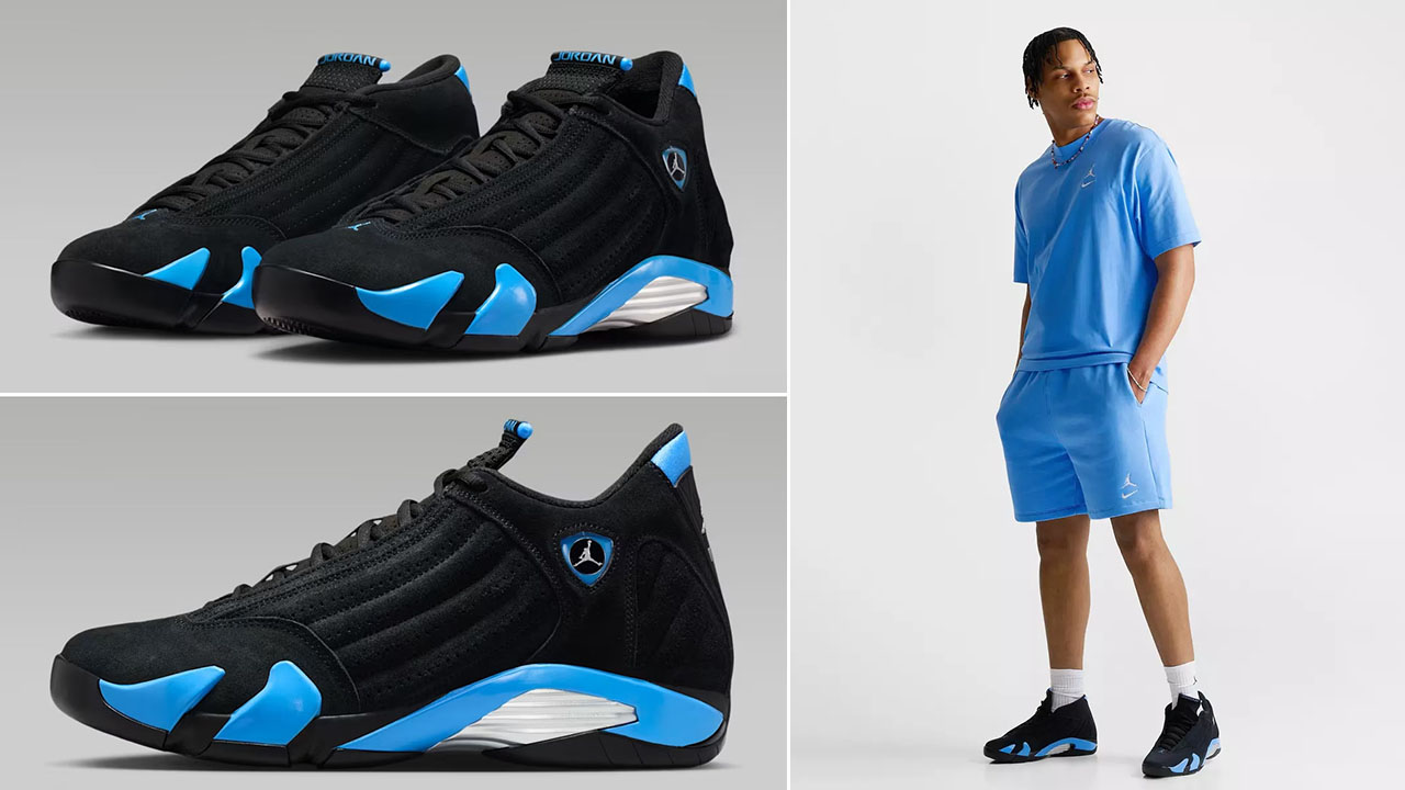Air Jordan 14 University Blue 2026 x Jordan Brooklyn Swoosh Logo Mens T Shirt and Shorts Outfit