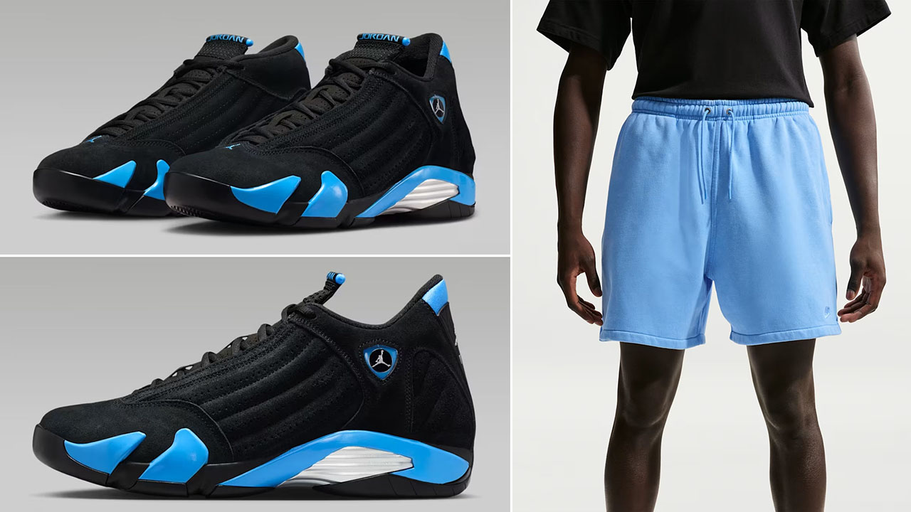 Air Jordan 14 University Blue 2026 x Nike Club Fleece Shorts