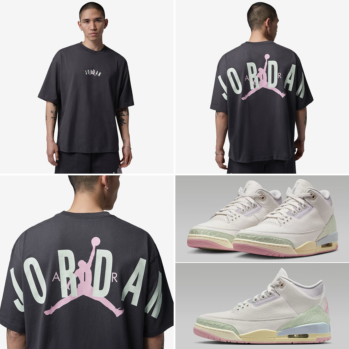 Air Jordan 3 Spring is in the Air x Jordan Back Stretch Oversized Mens T Shirt to Match Sneakers