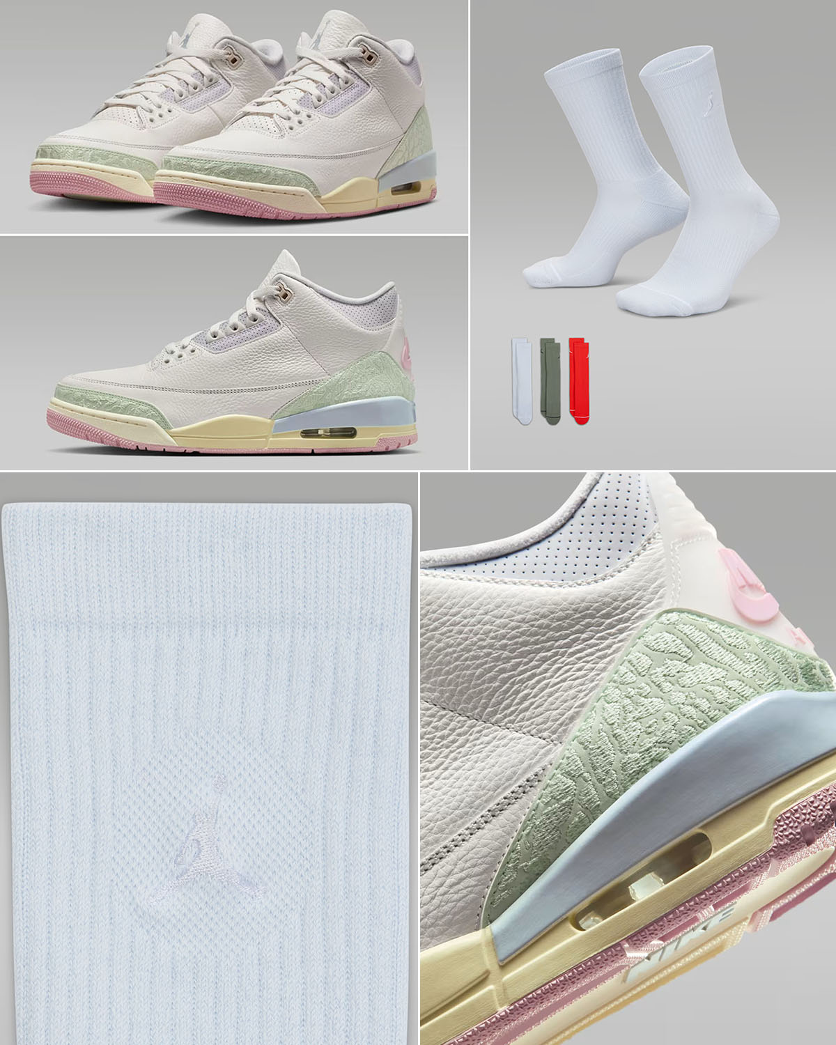 Air Jordan 3 Spring is in the Air x Jordan Everyday Cushioned Crew Socks to Match Sneakers