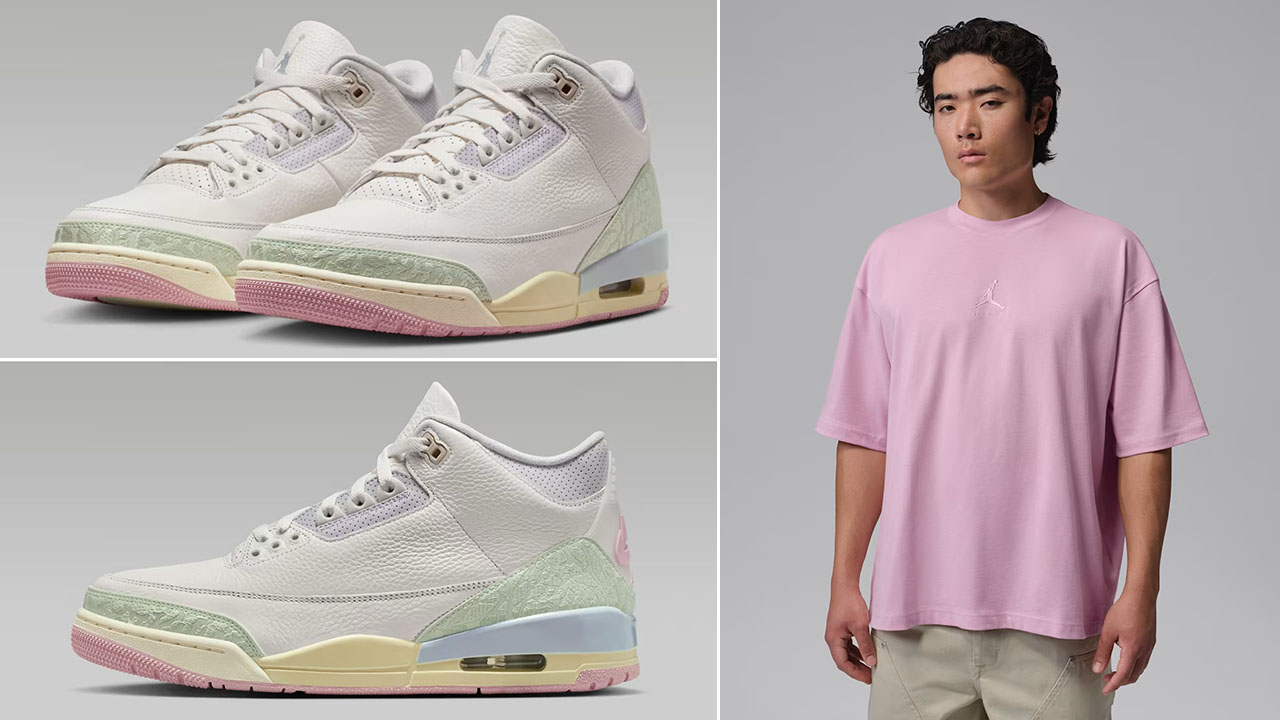 Air Jordan 3 Spring is in the Air x Jordan Flight Essentials Men's Oversized T-Shirt Iced Carmine