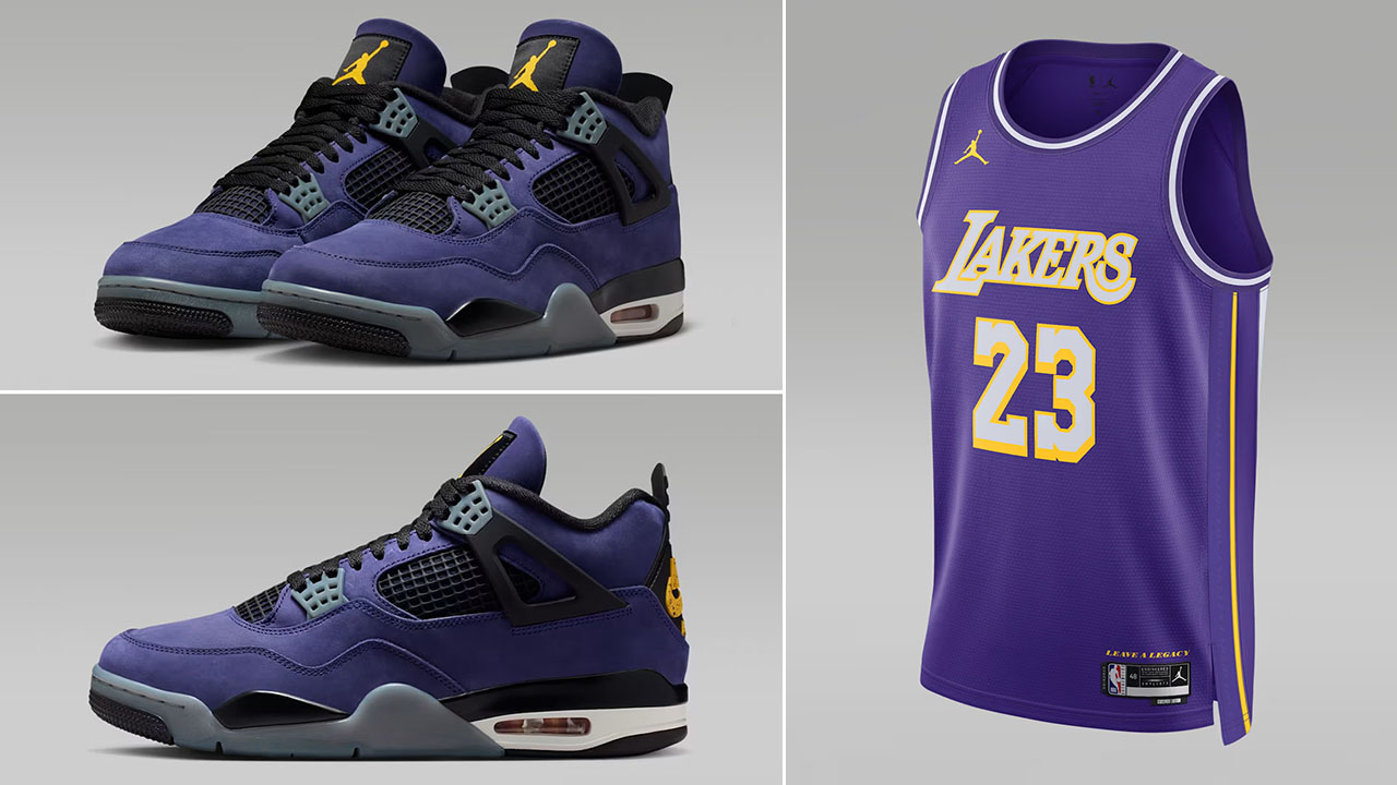 Air Jordan 4 Lakers Lakeshow x LeBron James Los Angeles Lakers 2025:26 Statement Edition Men's Nike Dri-FIT NBA Swingman Jersey Purple