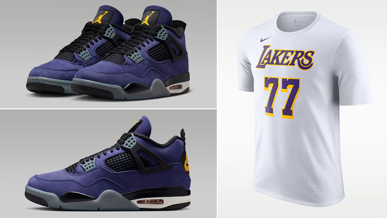 Air Jordan 4 Lakers Lakeshow x Luka Doncic Los Angeles Lakers Association Edition Men's Nike NBA T-Shirt