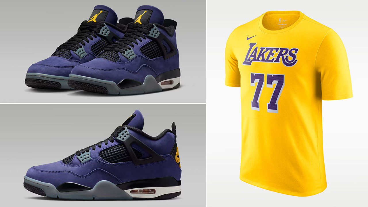 Air Jordan 4 Lakers Lakeshow x Luka Doncic Los Angeles Lakers Icon Edition Men's Nike NBA T-Shirt