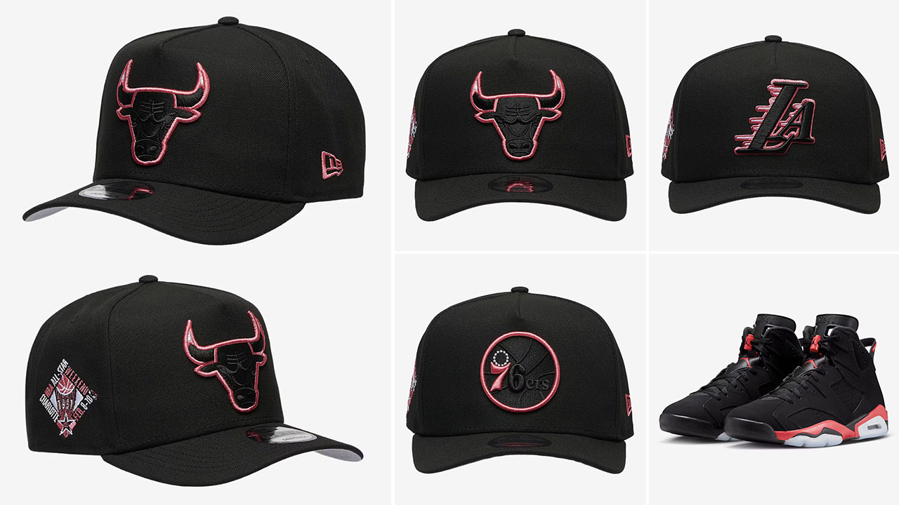 Air Jordan 6 Reverse Infrared New Era Hats 9FIFTY Snapback Caps to Match Sneakers