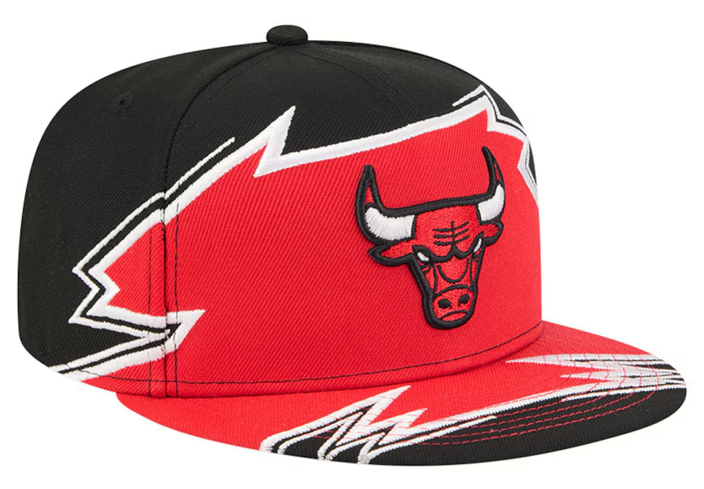Chicago Bulls New Era Break 59FIFTY Fitted Hat Black Red 2