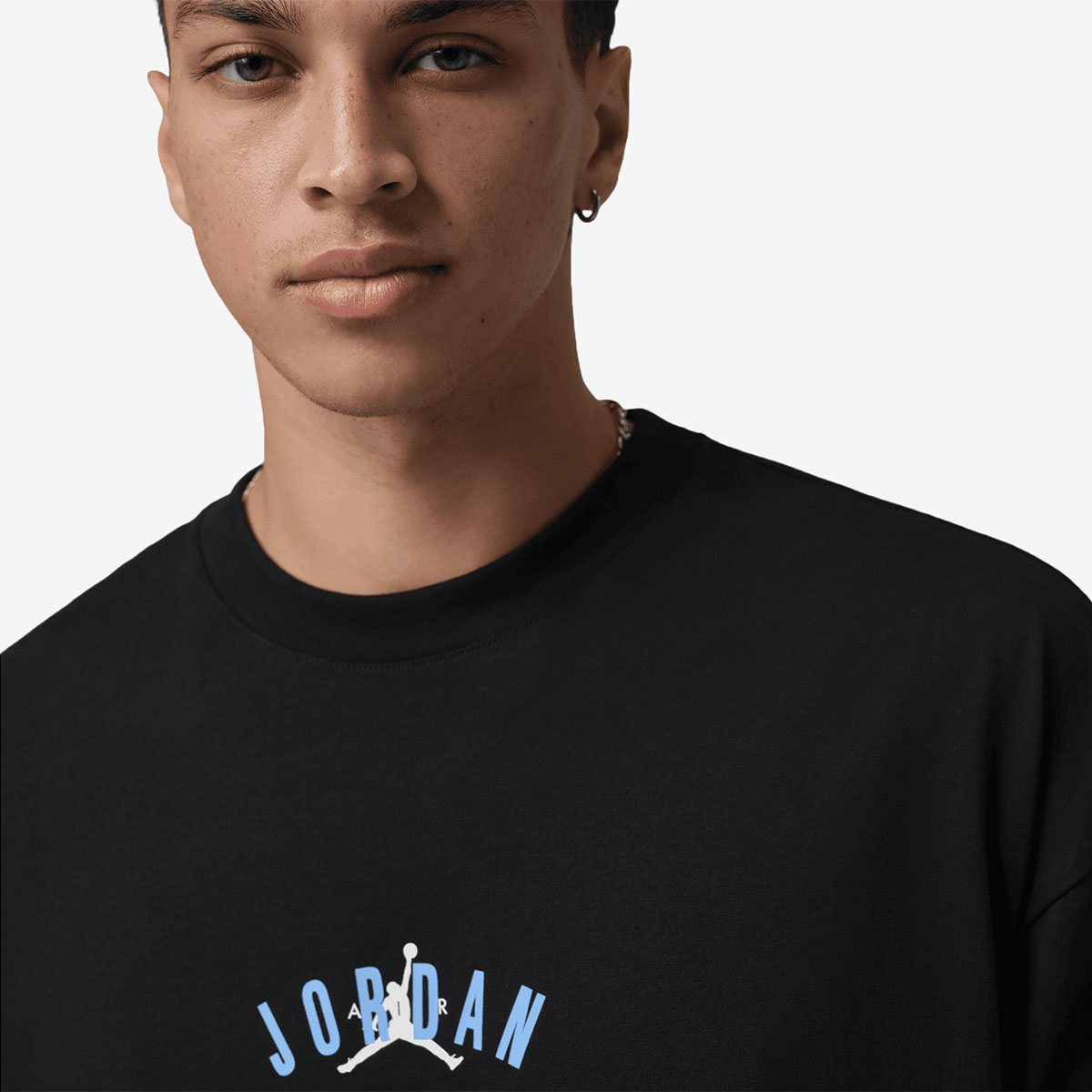 Jordan Back Stretch Oversized Mens T Shirt Black University Blue 3