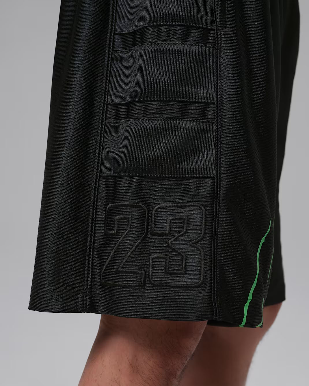 Jordan Brooklyn Cat Scratch Black Cat Mens Shorts Black Scream Green 2