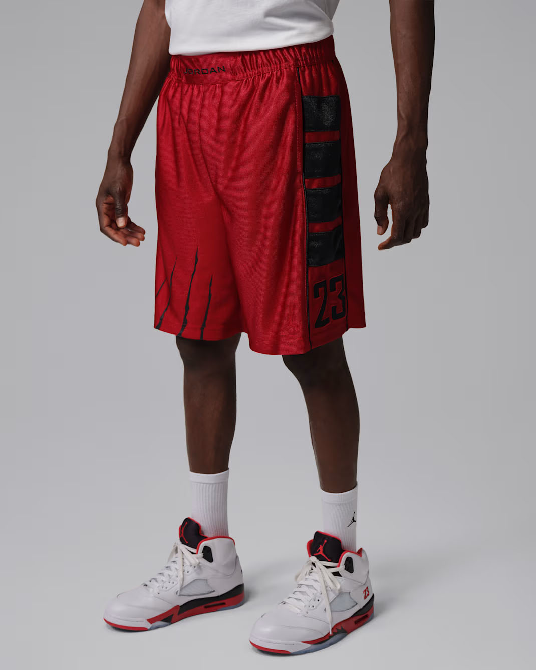 Jordan Brooklyn Cat Scratch Men's Black Cat Shorts Varsity Red Black 1