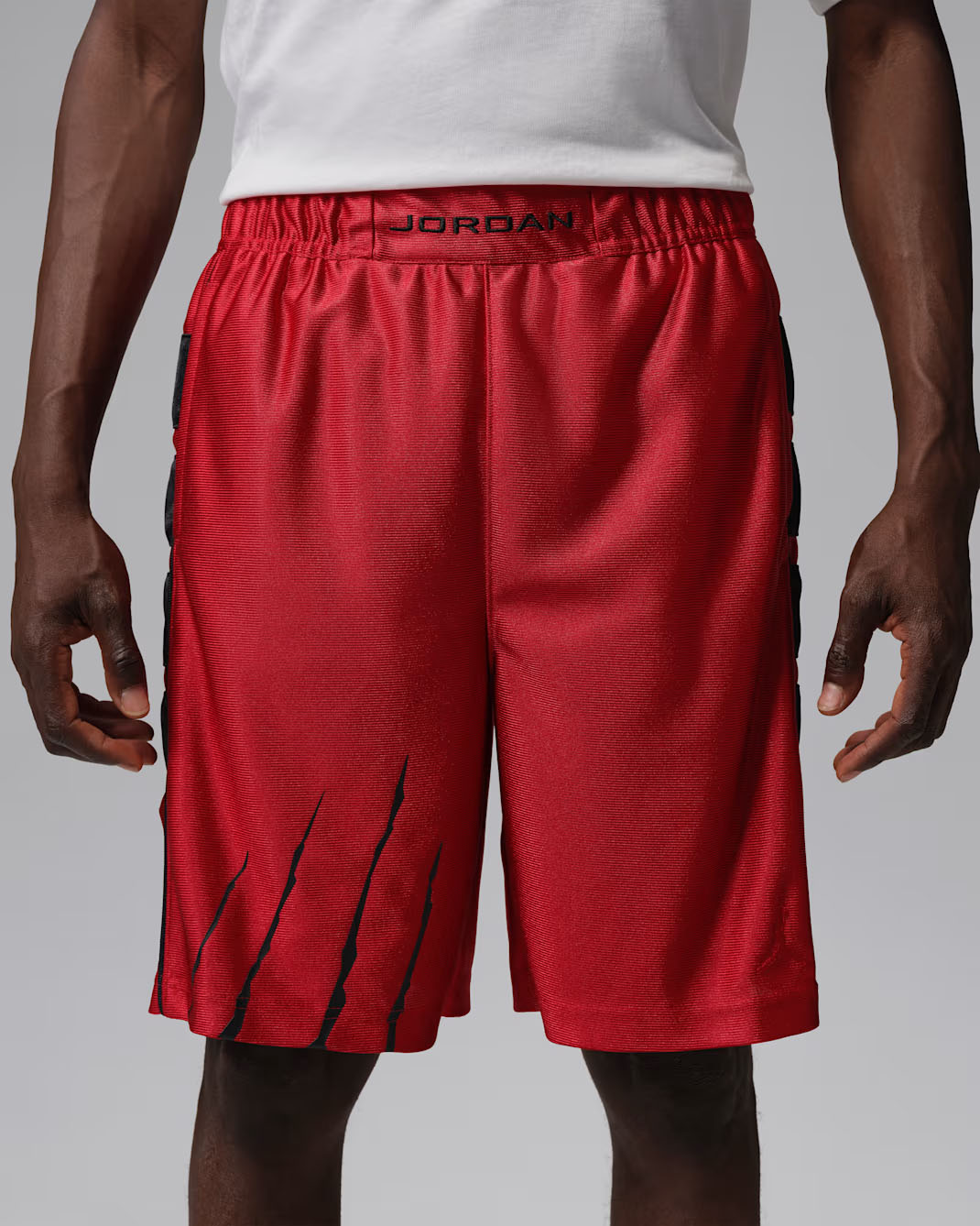 Jordan Brooklyn Cat Scratch Men's Black Cat Shorts Varsity Red Black 2