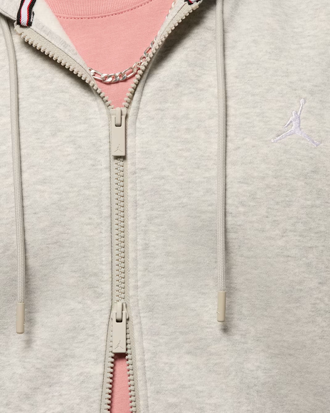 Jordan Brooklyn Fleece Men's Full-zip Hoodie Grey Heather 2