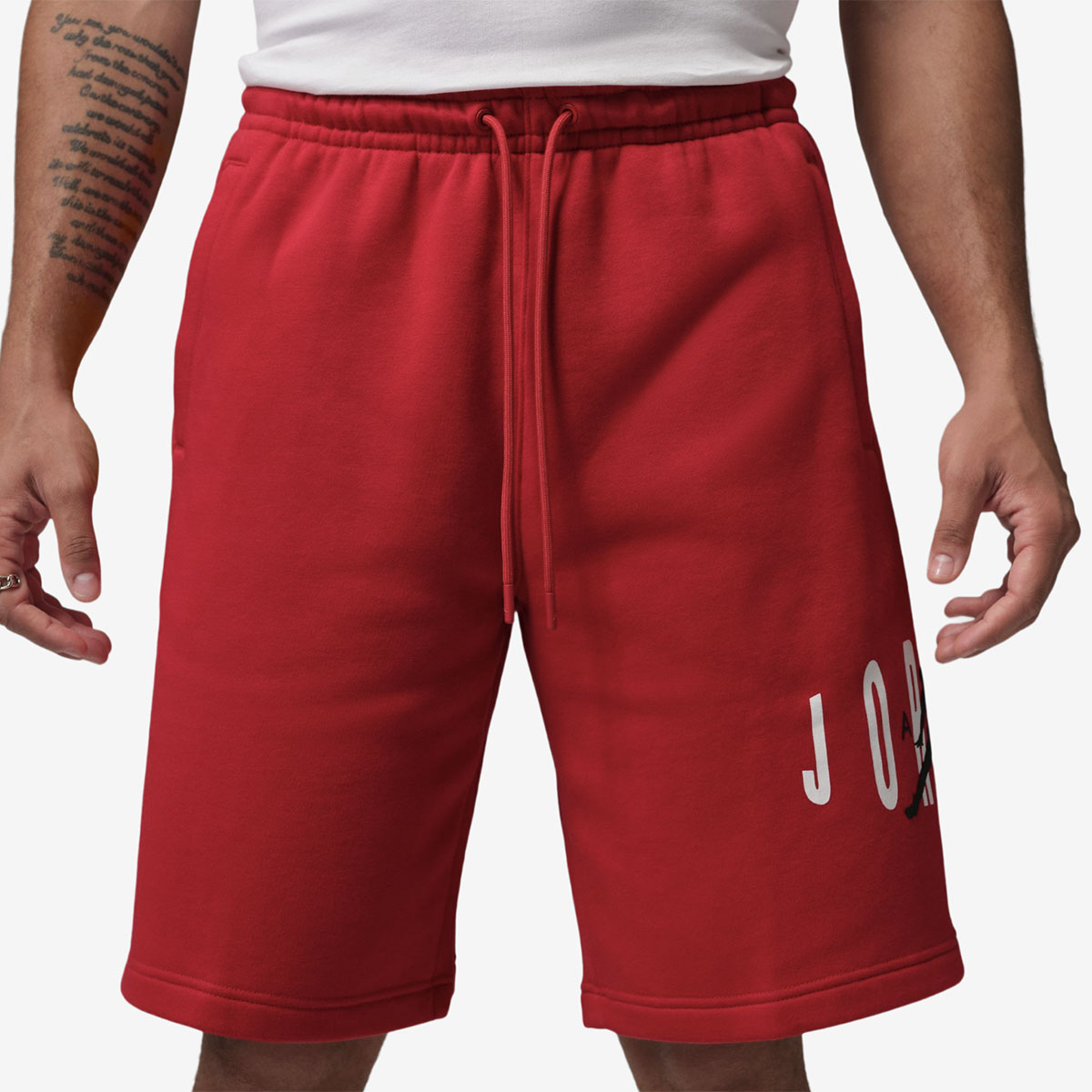 Jordan Brooklyn Fleece Mens Shorts Gym Red Black White 1