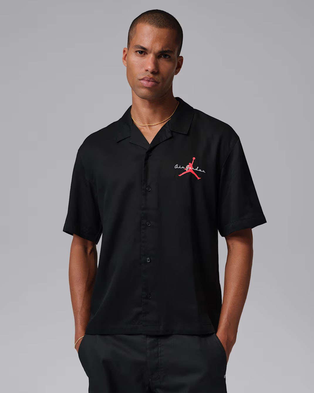 Jordan Brooklyn Mens Bowling Shirt Black Infrared 1