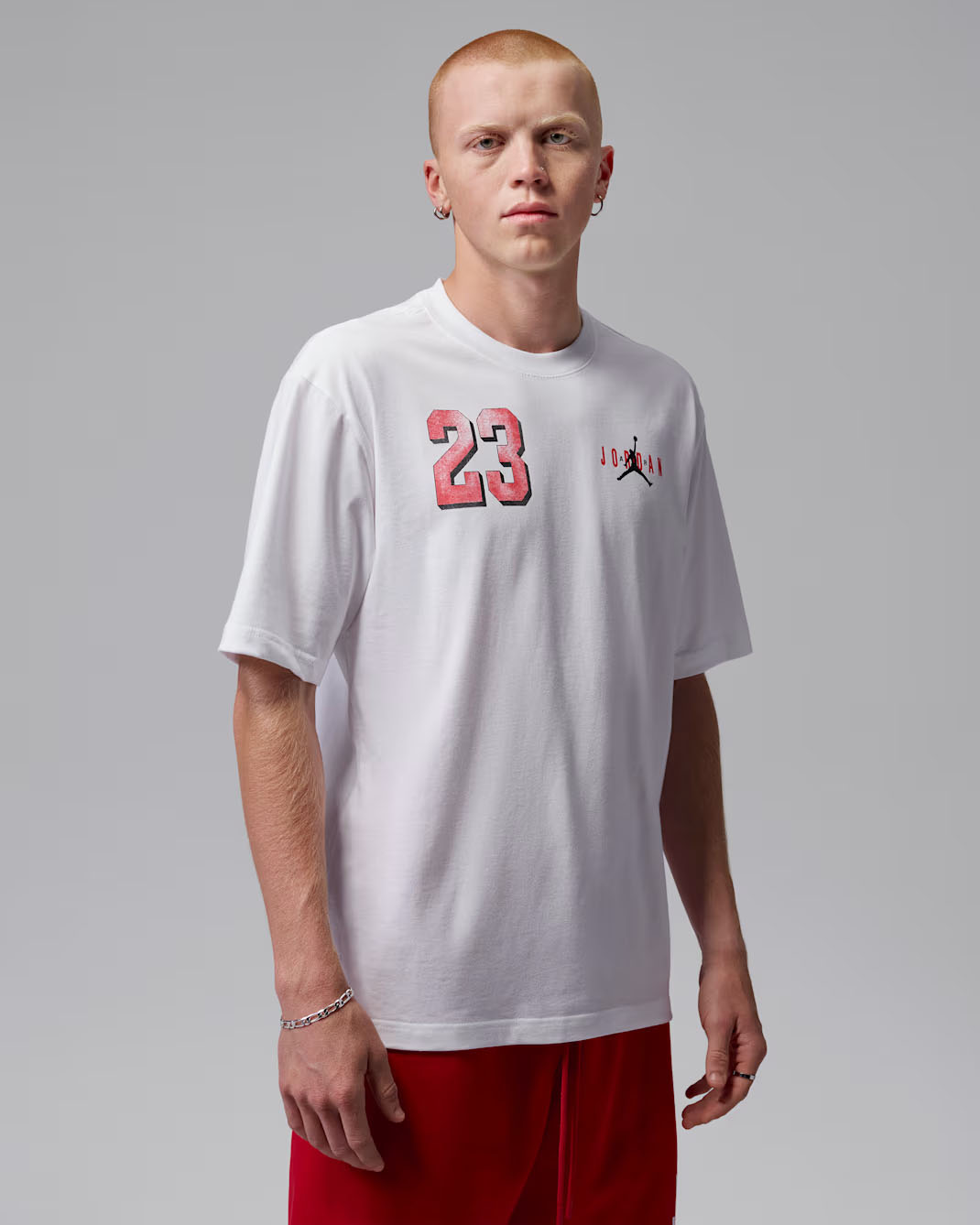 Jordan Brooklyn Men's Graphic T-Shirt White University Red 1
