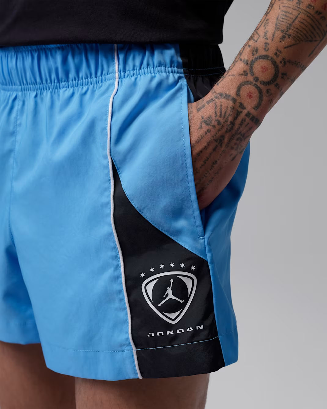 Jordan Brooklyn Men's Shortie Shorts University Blue Black White 2