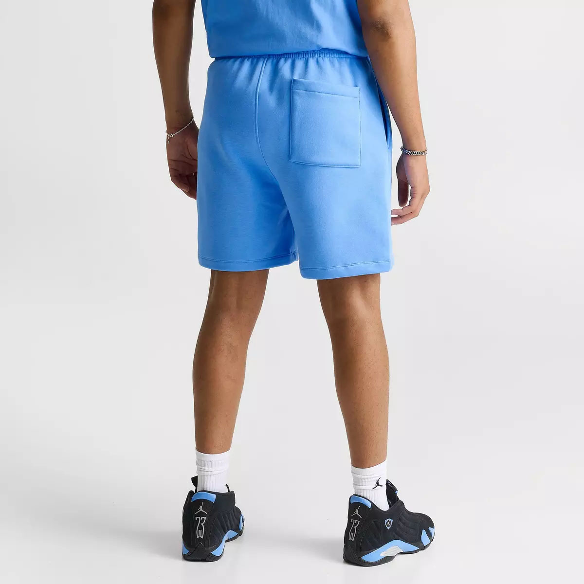 Jordan Brooklyn Swoosh Logo Mens Fleece Shorts University Blue 2