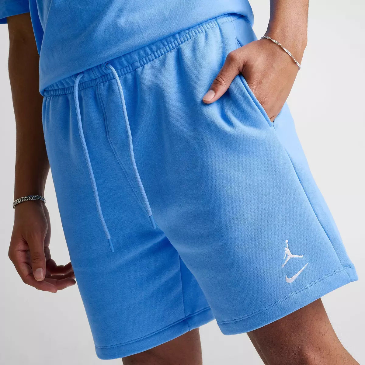 Jordan Brooklyn Swoosh Logo Mens Fleece Shorts University Blue 3