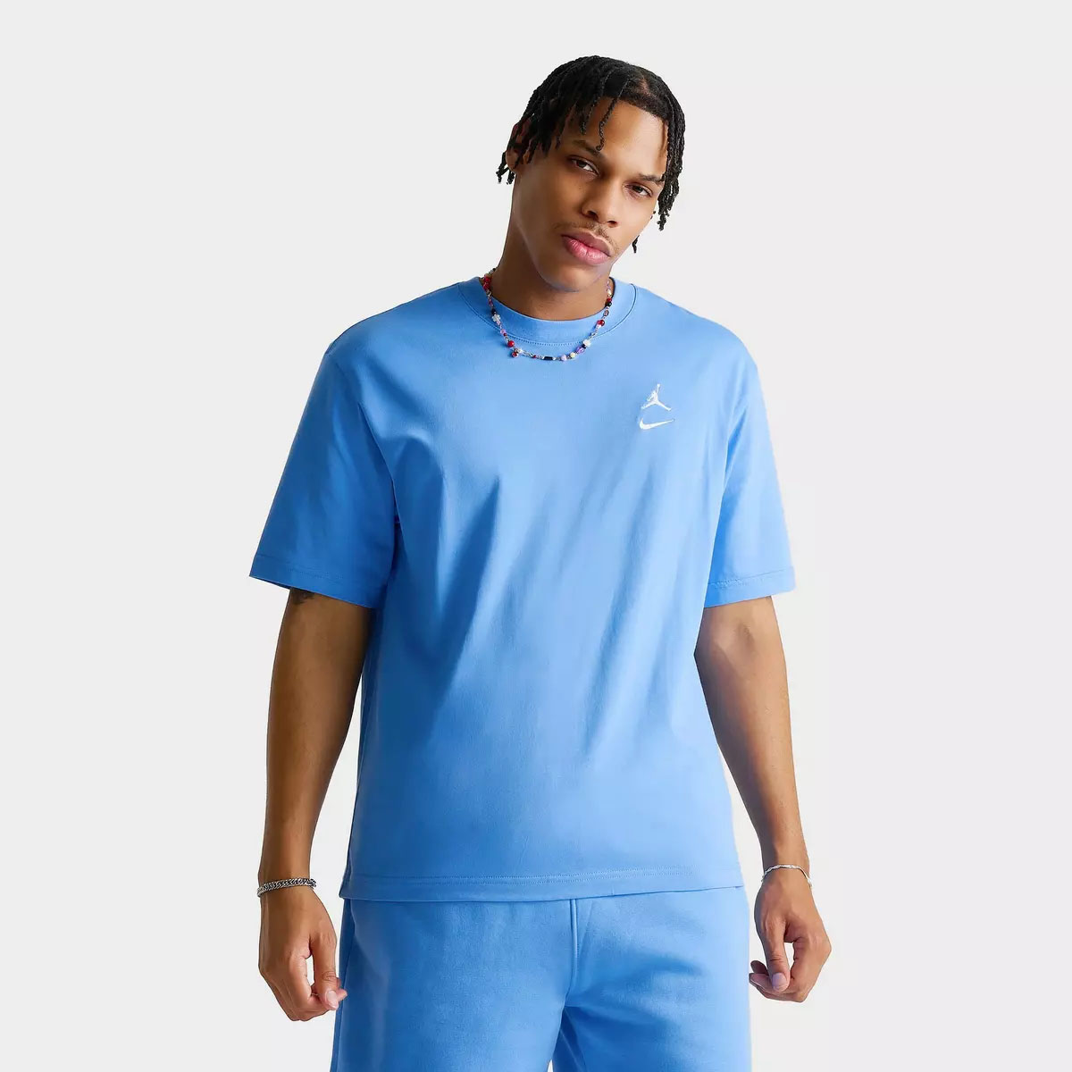 Jordan Brooklyn Swoosh Logo Mens T Shirt University Blue 1