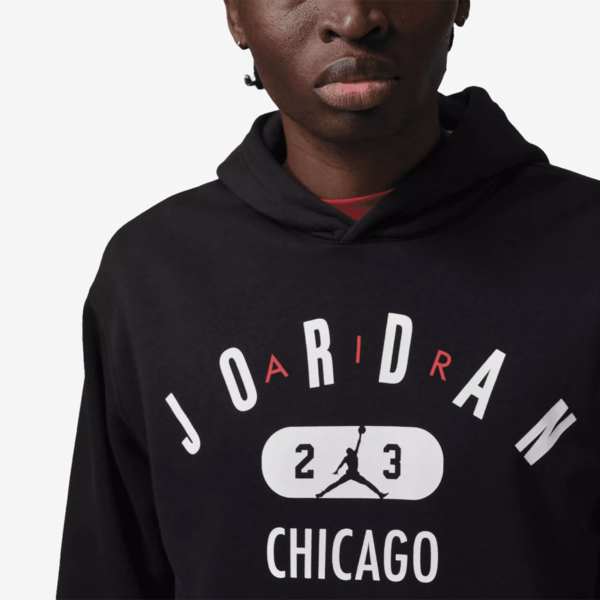 Jordan Chicago City Mens Fleece Pullover Hoodie Black 2