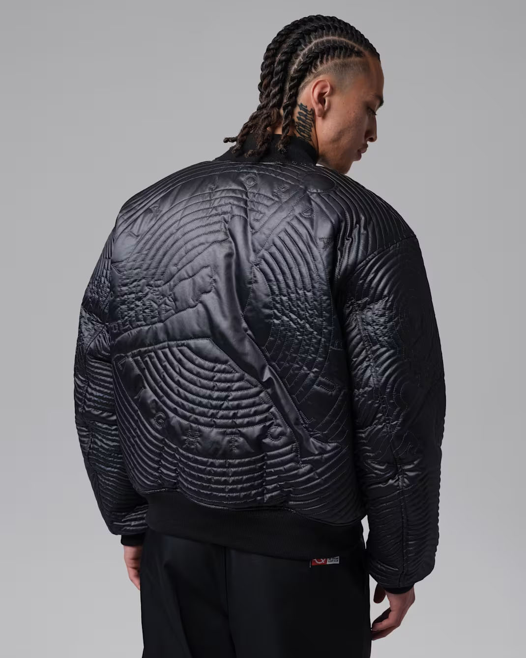 Jordan Flight Club Men's Nylon Varsity Jacket Black 2