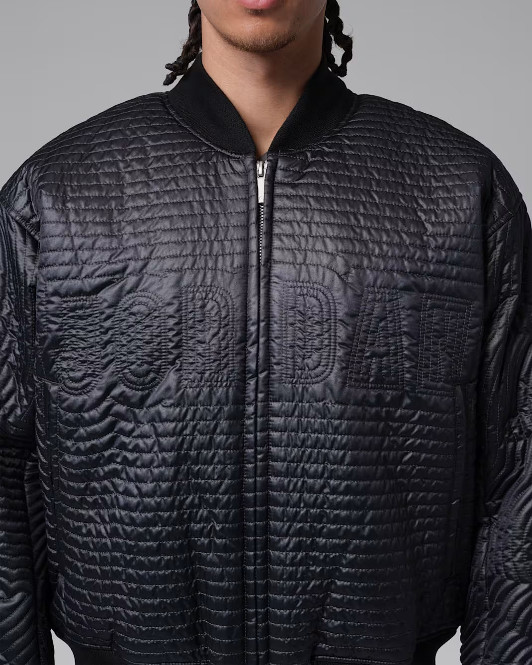 Jordan Flight Club Men's Nylon Varsity Jacket Black 3