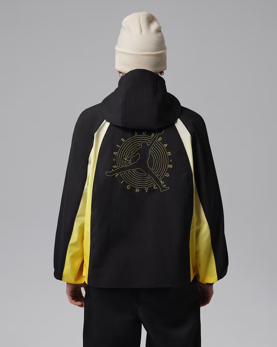 Jordan Flight Men's Lightweight Half-Zip Hoodie Black Speed Yellow 2