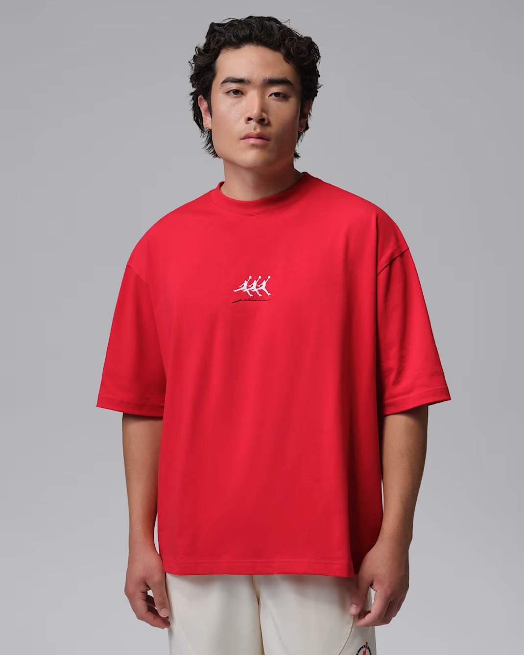 Jordan Flight Men's Oversized Graphic T-Shirt University Red White 1