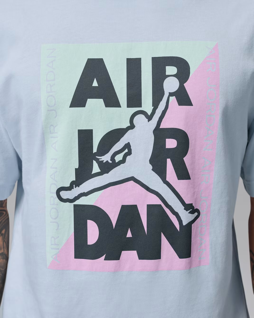 Jordan HBR Jumpman Graphic Men’s T-Shirt Aura Jade Iced Carmine 1