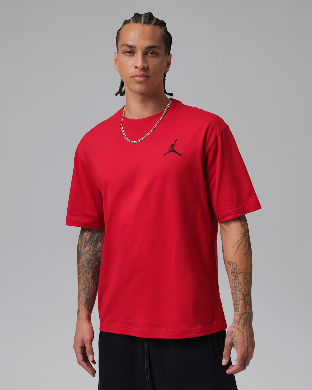 Jordan Men's Embroidered Jumpman T-Shirt Gym Red Black 1