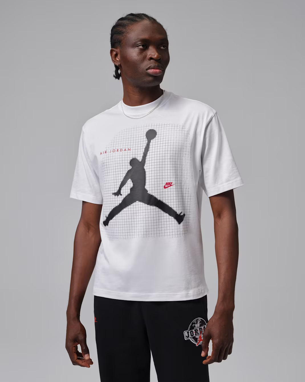 Jordan Mens Jumpman Graphic T Shirt White Black Red 1