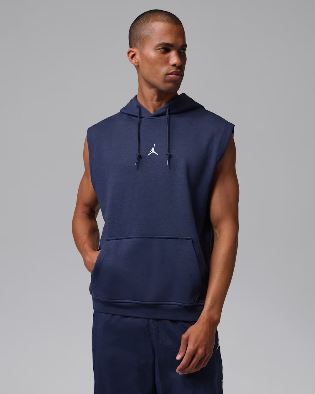 Jordan Sport Crossover Men's Dri-FIT Sleeveless Pullover Hoodie Midnight Navy White