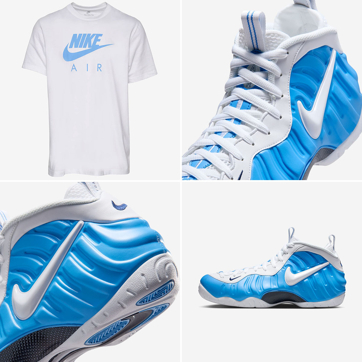 Nike Air Foamposite Pro University Blue 2026 x Nike Air T Shirt to Match Sneakers