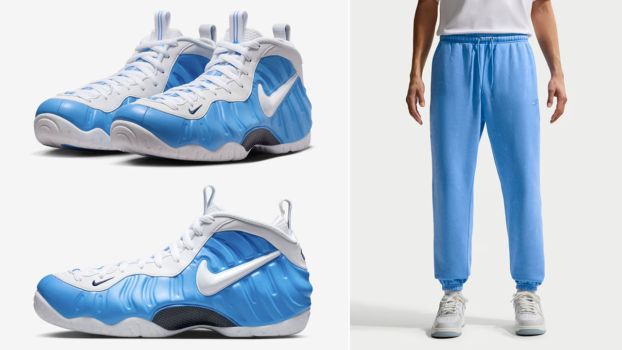 Nike Air Foamposite Pro University Blue x Nike Club Mens Fleece Pants