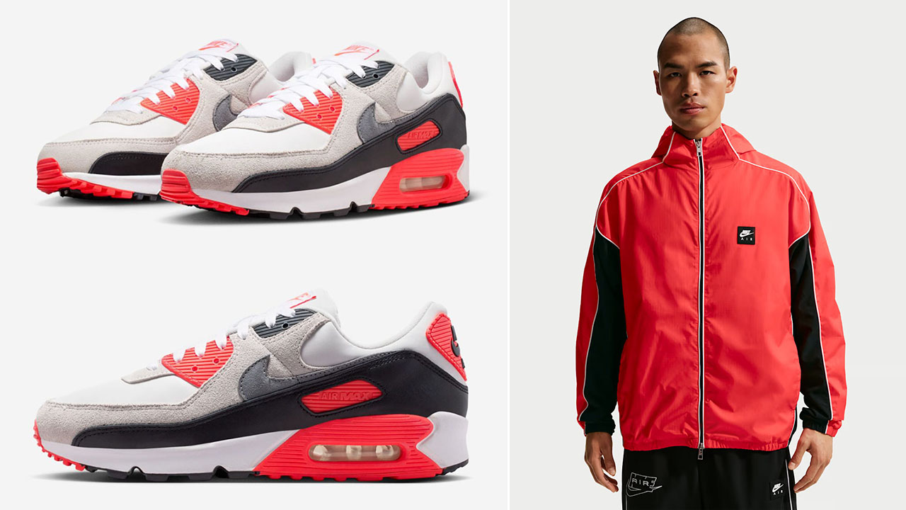 Nike Air Max 90 Infrared 2026 x Nike Air Men's Full-Zip Hybrid Utility Jacket to Match Sneakers