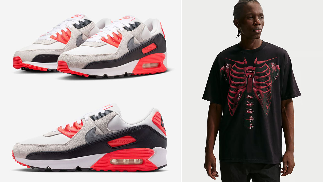 Nike Air Max 90 Infrared 2026 x Nike Sportswear Air Max Exoskeleton Men's Max90 T-Shirt to Match Sneakers