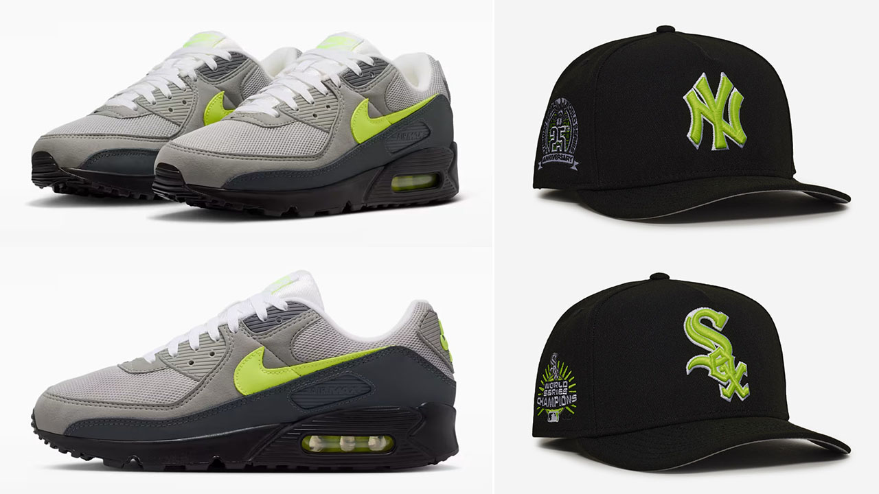 Nike Air Max 90 Neon x New Era 9FIFTY A Frame Hats Snapback Caps
