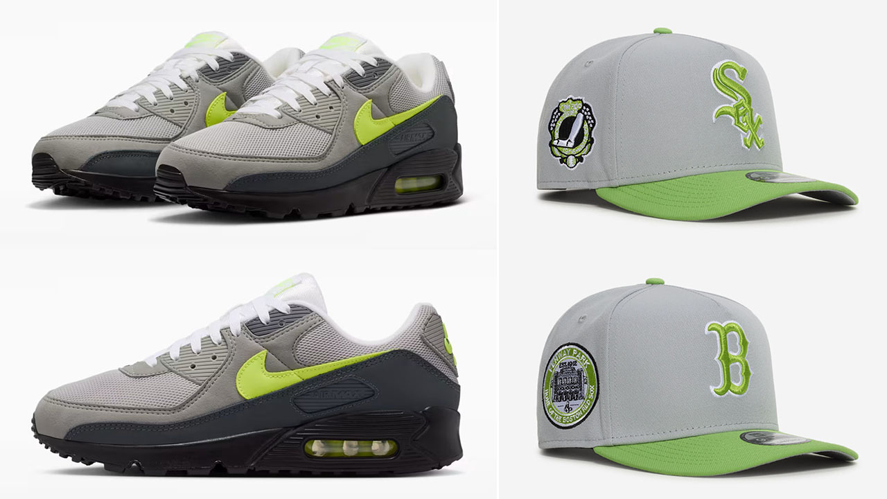 Nike Air Max 90 Neon x New Era 9FIFTY A Frame Snapback Hats