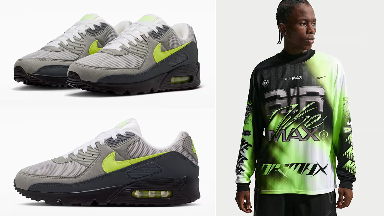 Nike Air Max 90 Neon x Nike Air Max 95 Long Sleeve Jersey Shirt